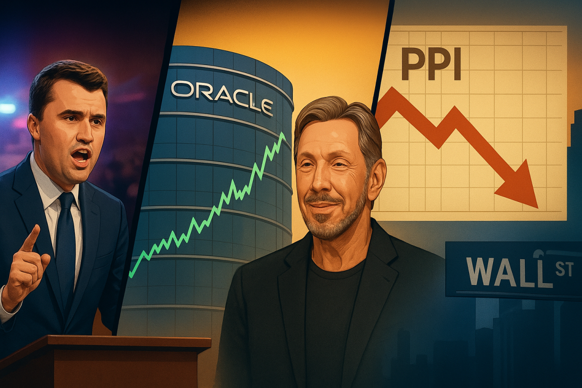 The US news cycle on Wednesday was marked by a mix of political, corporate, and economic developments that drew national and market attention. Conservative commentator Charlie Kirk was shot during a campus event in Utah, prompting widespread condemnation. Meanwhile, Oracle co-founder Larry Ellison surpassed Elon Musk to become the world’s richest person after a sharp rally in the company’s shares. Fresh government data showed US producer prices unexpectedly declined in August, fueling speculation of a Federal Reserve rate cut. Against this backdrop, US markets swung between record highs and late-session pullbacks, led by strength in AI-related stocks.Conservative commentator Charlie Kirk shot at Utah eventConservative commentator <a href="https://invezz.com/news/2025/09/10/who-is-charlie-kirk-the-pro-trump-activist-shot-at-utah-event/">Charlie Kirk, a high-profile ally of President Donald Trump, was shot during an event at Utah Valley University</a> on Wednesday, according to multiple reports.Video circulating online appeared to show Kirk being struck mid-remarks, with students fleeing the scene as gunfire erupted. The university confirmed that a single shot was fired on campus, noting that the suspect is in custody and that an investigation is underway.University spokeswoman Ellen Treanor told Bloomberg that the shot came from a building about 200 yards away, roughly 20 minutes into Kirk’s address. The university said the campus would remain closed for the rest of the day.The extent of Kirk’s injuries was not immediately known, but the incident drew swift condemnation from political leaders across party lines.Larry Ellison overtakes Musk as world’s richest personIn corporate news, <a href="https://invezz.com/news/2025/09/10/larry-ellison-surpasses-elon-musk-as-worlds-richest-person-after-oracle-surge/">Oracle co-founder and chairman Larry Ellison surpassed Tesla CEO Elon Musk to become the world’s richest person</a>, following a sharp rally in Oracle shares.The company’s stock rose to $341.77, pushing its market capitalization from $678 billion to $960 billion. Ellison, who owns 41% of the software giant, saw his net worth climb to $397 billion, overtaking Musk’s $384 billion.Ellison, 81, derives the bulk of his fortune from Oracle, where he also serves as chief technology officer. The rally came after the company’s quarterly results, released Tuesday evening, sparked investor enthusiasm for its role in powering artificial intelligence infrastructure.Musk, who first reached the top of the global wealth rankings in 2021, has traded the position with Amazon’s Jeff Bezos and LVMH’s Bernard Arnault in recent years. He had maintained the top spot for just over 300 days before Ellison’s rise.US producer prices decline in AugustEconomic data released Wednesday provided a fresh signal that US inflationary pressures are cooling. The <a href="https://invezz.com/news/2025/09/10/us-producer-prices-dip-0-1-in-august-boosting-odds-of-feds-first-rate-cut-in-2025/">Producer Price Index (PPI) for final demand slipped 0.1% in August</a>, defying Wall Street forecasts for a 0.3% increase.The report gives the Federal Reserve more flexibility as it considers lowering interest rates at its upcoming policy meeting later this month. Economists had expected a rebound in wholesale prices, but the decline suggests easing cost pressures across key sectors of the economy.Meanwhile, <a href="https://invezz.com/news/2025/09/10/us-wholesale-inventories-rise-modestly-in-july/">wholesale inventories edged up 0.1% in July</a>, slightly below the previously estimated 0.2%. The figures suggest that businesses remain cautious in restocking after sharp drawdowns earlier in the year.Markets slide after reaching new highsUS equities had a volatile session on Wednesday as investors digested the producer price data, corporate earnings, and sector-specific developments.The S&P 500 briefly touched a record intraday high of 6,555.97 with a 0.7% rise before trimming gains to close up 0.3%. The Nasdaq Composite closed flat after also hitting an intraday peak. The Dow Jones Industrial Average dropped 219 points, or 0.5%, dragged lower by Apple after its latest iPhone launch underwhelmed investors.<a href="https://invezz.com/news/2025/09/10/oracle-stock-jumps-31-on-455b-cloud-backlog-analysts-cautiously-bullish/">Oracle and other artificial intelligence-linked stocks were among the biggest gainers</a>, while breadth across the S&P 500 remained weak, with more decliners than advancers.Investors now turn their attention to Thursday’s consumer price index reading, a more closely watched inflation measure that could influence the Fed’s near-term rate decisions.The post <a href="https://invezz.com/news/2025/09/10/us-digest-kirk-shooting-ellisons-wealth-surge-cooling-inflation-data-and-market-moves/">US digest: Kirk shooting, Ellison’s wealth surge, cooling inflation data, and Market Moves</a> appeared first on <a href="https://invezz.com/">Invezz</a> US digest: Kirk shooting, Ellison’s wealth surge, cooling inflation data, and Market Moves