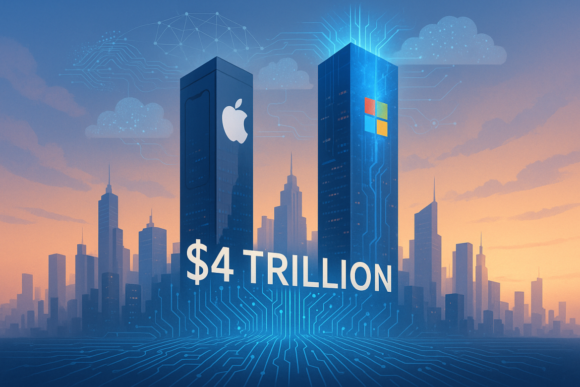 Apple Inc (NASDAQ: AAPL) and Microsoft Corp (NASDAQ: MSFT) have officially joined the $4 trillion club – marking a historic moment in the tech sector’s valuation race.Fuelled by solid iPhone 17 sales and surging demand for cloud-based AI infrastructure, both stocks have delivered impressive returns in recent months.Both <a href="https://invezz.com/news/2025/10/20/apple-shares-hits-record-highs-heres-why/">AAPL stock</a> and MSFT are currently up more than 55% versus their April lows. But as investors look ahead to 2026, the question looms: which of these tech titans offers better upside?Let’s find out!AI lag and China risks could hurt Apple stockDespite Apple’s $4 trillion milestone, concerns remain about its ability to capitalize on artificial intelligence.Tom Forte, senior analyst at Maxim Group, <a href="https://www.youtube.com/watch?v=pZ-aHhKMFEg">recently told CNBC</a> that the iPhone maker “still lags when it comes to capitalizing on AI,” citing delays in its Apple Intelligence suite and Siri upgrades.He also flagged geopolitical risks tied to China, where AAPL faces stiff competition and tariff headwinds.Forte maintained his “hold” rating on Apple shares with a price target of $201, indicating potential “downside” of more than 25% from current levels.While there have been reports of strong iPhone 17 sales, the company’s cautious AI strategy and reliance on Chinese manufacturing could hinder its long-term growth narrative.AI momentum to remain a tailwind for Microsoft stockMicrosoft’s ascent to $4 trillion is backed by exceptionally strong fundamentals and an aggressive AI strategy.Former hedge fund manager Jim Cramer recently forecast MSFT to report the “<a href="https://www.youtube.com/watch?v=bwFirRqKAJ8">best quarter of the hyperscalers again</a>,” citing Azure’s dominance in enterprise artificial intelligence workloads.Wedbush’s senior analyst Dan Ives is even more bullish, projecting Microsoft to hit $5 trillion in market cap by the end of 2026.Ives’ outperform rating on Microsoft shares comes with a $600 price target – indicating potential upside of another 10% from here on, Azure’s robust growth and deep integration of OpenAI GPT models across productivity tools.With premium Copilot subscriptions gaining traction and cloud margins expanding, MSFT’s artificial intelligence flywheel appears to be just getting started.Verdict: MSFT shares edge out AAPL heading into 2026Based on the aforementioned expert sentiment and strategic positioning, Microsoft stock looks like the stronger pick heading into 2026.While Apple Inc. remains a consumer tech juggernaut, its delayed AI rollout and China exposure introduce uncertainty. Microsoft, by contrast, is executing aggressively in cloud and AI, with analysts forecasting continued earnings acceleration and valuation upside.Its enterprise-first model, diversified revenue streams, and early AI monetization give it a structural edge.For investors seeking exposure to the next wave of tech innovation – especially in generative AI and cloud infrastructure – <a href="https://invezz.com/news/2025/10/27/microsoft-shares-climb-as-guggenheim-upgrades-msft-to-buy-on-ai-led-growth/">MSFT shares</a> offer a much more compelling growth story with fewer geopolitical overhangs for the next 12 months.The post <a href="https://invezz.com/news/2025/10/28/apple-vs-microsoft-stock-as-both-hit-4-0-trillion-market-cap/">Apple vs Microsoft stock as both hit $4.0 trillion market cap</a> appeared first on <a href="https://invezz.com/">Invezz</a> Apple vs Microsoft stock as both hit $4.0 trillion market cap
