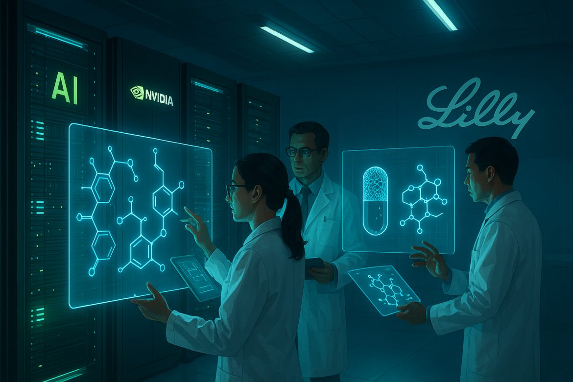 Eli Lilly & Co. has joined forces with artificial intelligence chipmaker Nvidia Corp. to develop what the companies describe as the most powerful supercomputer operated by a pharmaceutical firm. The partnership, announced Tuesday, is designed to accelerate the discovery and development of new medicines using AI and high-performance computing.The Indianapolis-based drugmaker, known for its weight-loss treatment Zepbound and its diabetes and cancer therapies, said the new supercomputer will enable it to identify promising molecules more efficiently and reduce the typically lengthy timelines required to bring drugs from the lab to market. Lilly also plans to apply the system’s AI capabilities to improve clinical trials, manufacturing processes, and commercial operations.Although the companies did not disclose financial terms, Lilly said that some Nvidia equipment has already arrived at its Indianapolis data center and that the system is expected to be fully operational by January.Accelerating innovation through AIThe collaboration underscores the growing belief across the pharmaceutical industry that AI can transform how new treatments are discovered and developed. AI tools are increasingly being used to analyze vast datasets to identify disease mechanisms, potential drug targets, and new therapeutic molecules that traditional methods may overlook.Large pharmaceutical companies such as Johnson & Johnson and Roche Holding AG have been ramping up their AI investments, while startups focused solely on AI-driven drug discovery have also gained momentum. Still, despite the excitement, industry experts caution that AI’s direct impact on drug development remains limited so far. Many firms have found early success in using AI for back-office functions, data analysis, and clinical trial design rather than for discovering new drugs that reach regulatory approval.Thomas Fuchs, Lilly’s chief AI officer, said the project represents a meaningful use of artificial intelligence that could significantly improve healthcare outcomes. “AI is used these days for so much useless stuff,” Fuchs said. “But this one, that’s the one it should be used for. It’s really something that helps us improve the human condition.”Nvidia expands its role in life sciencesFor Nvidia, the partnership marks a deepening involvement in the healthcare and life sciences sectors. The company has recently forged alliances with institutions such as the Mayo Clinic and DNA-sequencing company Illumina Inc., as it continues to apply its AI processors to research areas requiring complex computational modeling.The Lilly supercomputer will run on more than 1,000 Nvidia Blackwell GPUs, specifically the B300 chips—among the most advanced AI processors designed by the company. The system will be powered entirely by renewable energy and use a chilled-water cooling system. By building and operating its own infrastructure, Lilly aims to safeguard against potential geopolitical risks that could disrupt component supplies while maintaining control over decades of proprietary data.Kimberly Powell, Nvidia’s vice president of healthcare, said AI is a long-term investment in transforming medicine. “This is 10 years of innovation that is going to get us to that personalized medicine dream we’ve been talking about for some 30 years,” she said.Diogo Rau, Lilly’s chief information and digital officer, noted that while the partnership may accelerate discovery, it could still take years before AI-discovered drugs reach patients—potentially not until the 2030s—due to the rigorous testing and approval processes required.The post <a href="https://invezz.com/news/2025/10/28/eli-lilly-partners-with-nvidia-to-build-pharma-industrys-most-powerful-ai-supercomputer/">Eli Lilly partners with Nvidia to build pharma’s most powerful AI supercomputer</a> appeared first on <a href="https://invezz.com/">Invezz</a> Eli Lilly partners with Nvidia to build pharma’s most powerful AI supercomputer